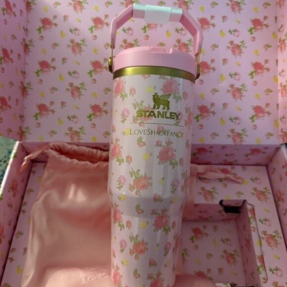 NEW NIB LOVESHACKFANCY X STANLEY ICEFLOW FLIP STRAW TUMBLER 30 OUNCES - Picture 2 of 4